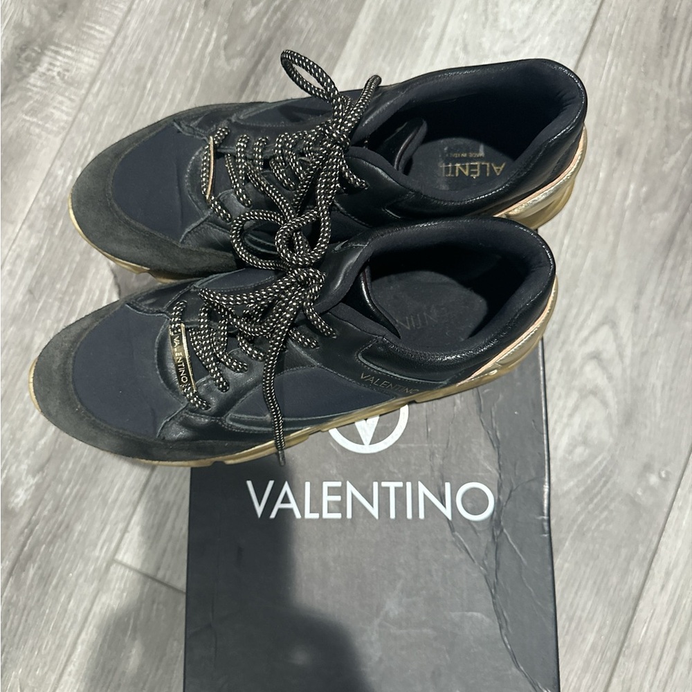 Valentino Black and Gold Athletic Shoes with Chunky Design - Picture 11 of 16
